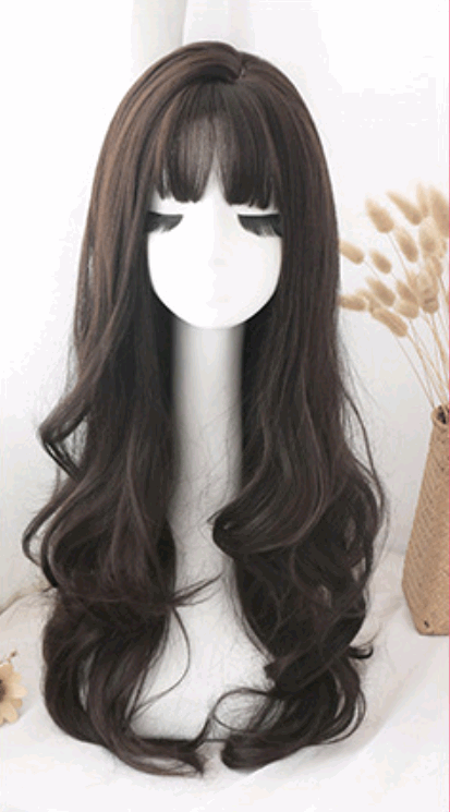 Fashion big wavy long curly pear flower air bangs chemical fiber