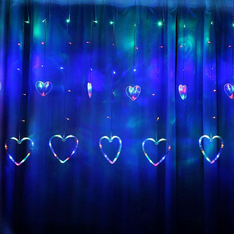 Christmas Curtain Room Led Decoration Love Lamp