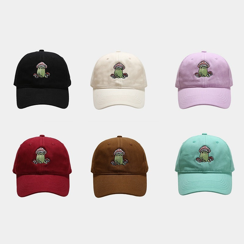 Cute Cartoon Frog Mushroom Embroidered Baseball Cap - globaltradeleader
