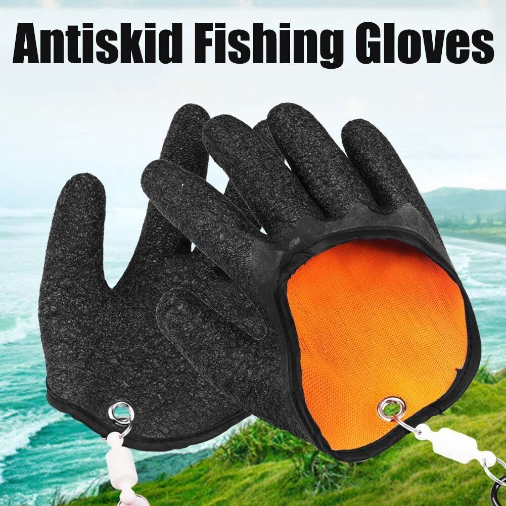 Fishing Gloves Anti-Slip Protect Hand From Puncture Scrapes Fisherman Professional Catch Fish Latex Hunting Gloves Left Right - globaltradeleader