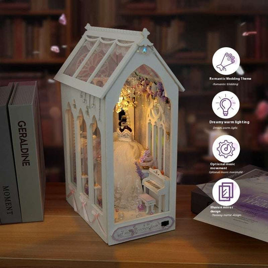Diy Cottage Book Stand TC21 Hand-assembled House Model Decoration - globaltradeleader