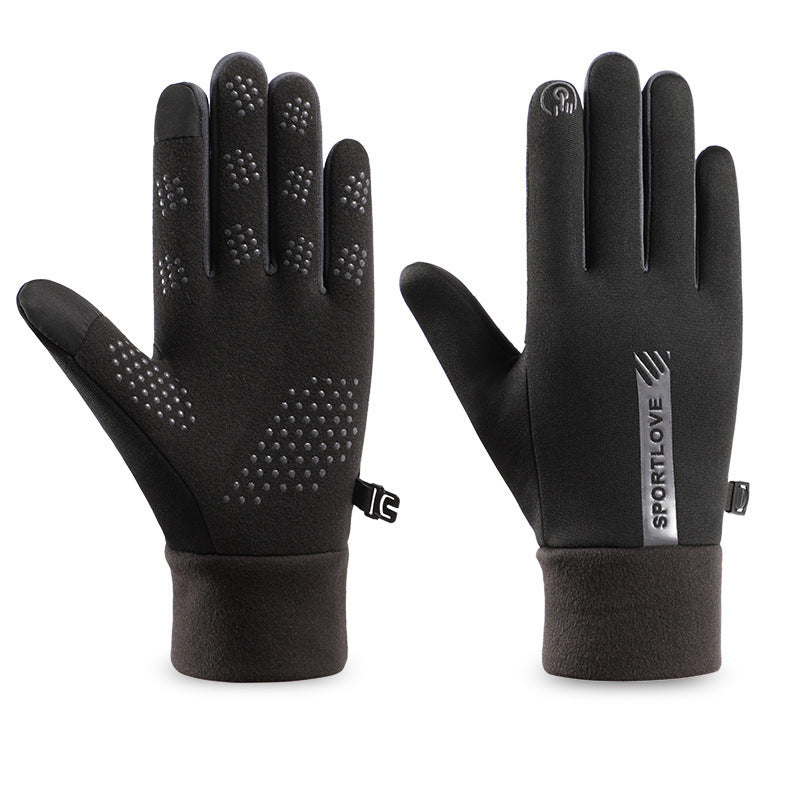 Winter Windproof And Cold Resistant Velvet Warm Touch Screen Anti Slip Gloves - globaltradeleader