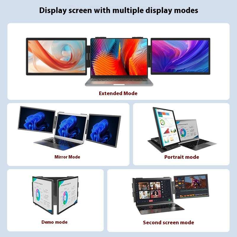14-inch Dual-screen Portable Monitor Laptop With Wall-mounted External Expansion Screen Dual-screen Portable Screen - globaltradeleader