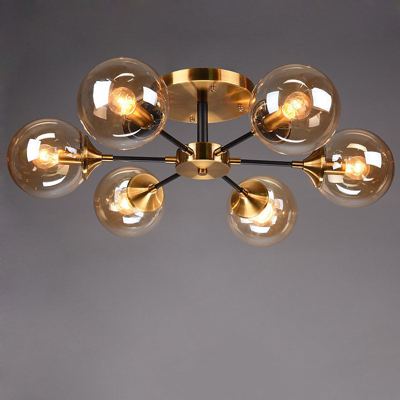 Modern Creative Micro Luxury Copper Plated Glass Ball Ceiling Lamp - globaltradeleader
