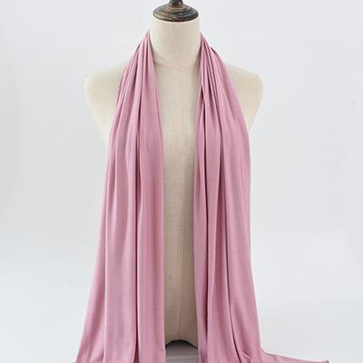 Pure Color Rayon Jersey Ethnic Women's Scarf Mercerized Cotton Modal Headcloth Scarf