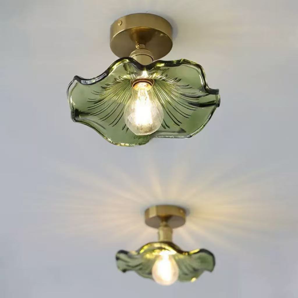 Retro Green Lotus Leaf Ceiling Lamp - globaltradeleader