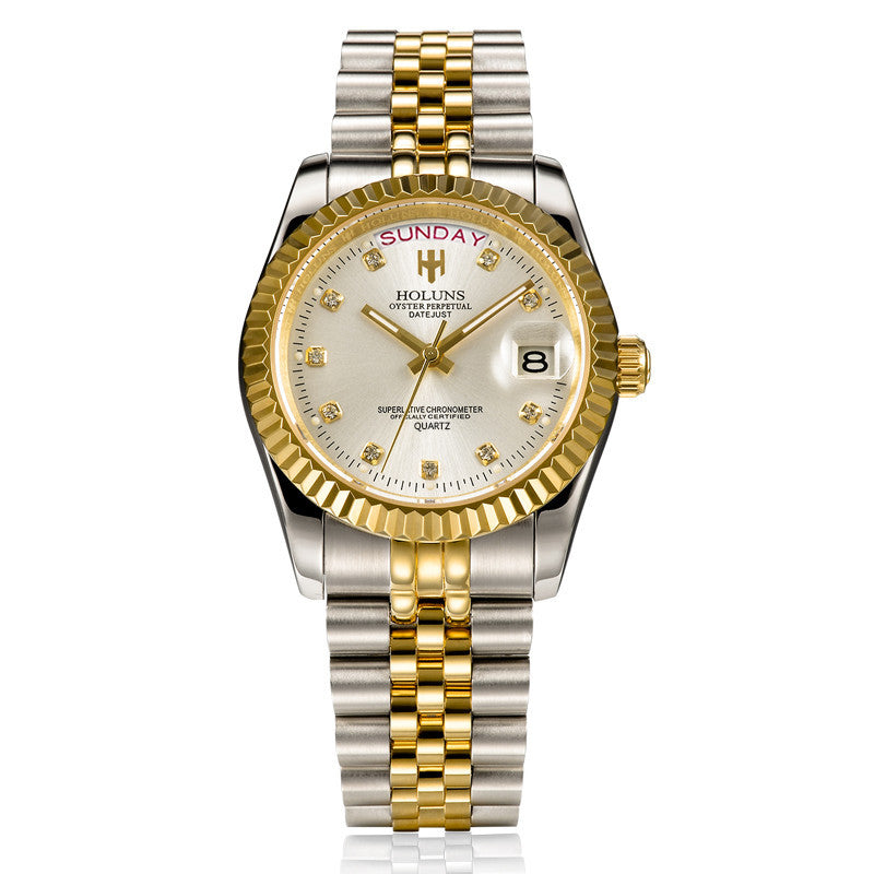 Multi-function calendar watch with diamond scale - globaltradeleader