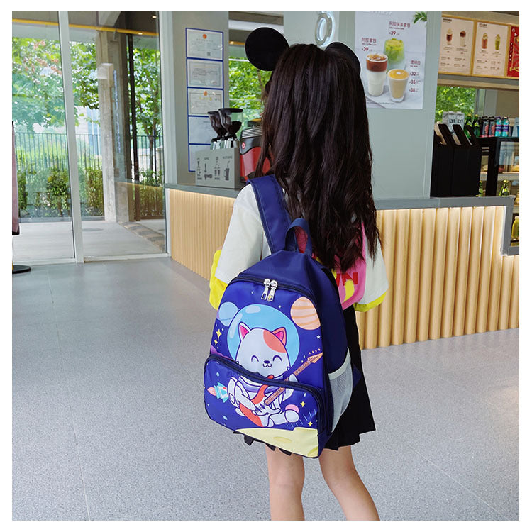 Cute Doodle Cat Cartoon Children's School Bag