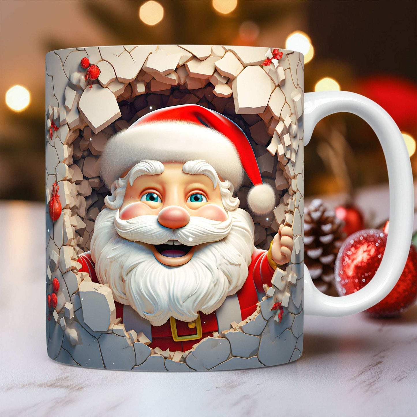 Creative 3D Christmas Ceramic Mug Unique Space Design Snowman Santa Coffee Cup Tea Milk Mug Christmas Gifts For Kids Adults Kitchen Gadgets - globaltradeleader