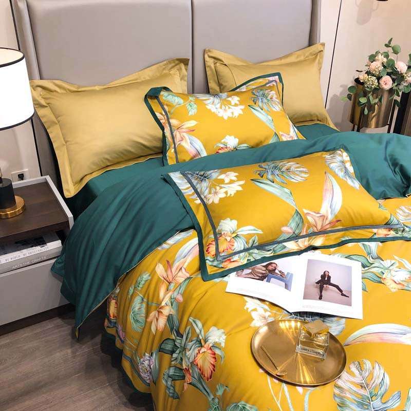 Four-piece Printed Long-staple Cotton Villa Quilt Cover