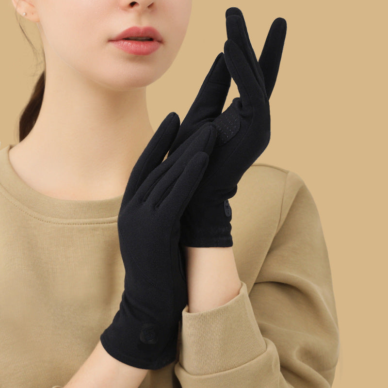 Winter Gloves Women's Dralon Cold-proof Warm Touch Screen Gloves Autumn Thin - globaltradeleader