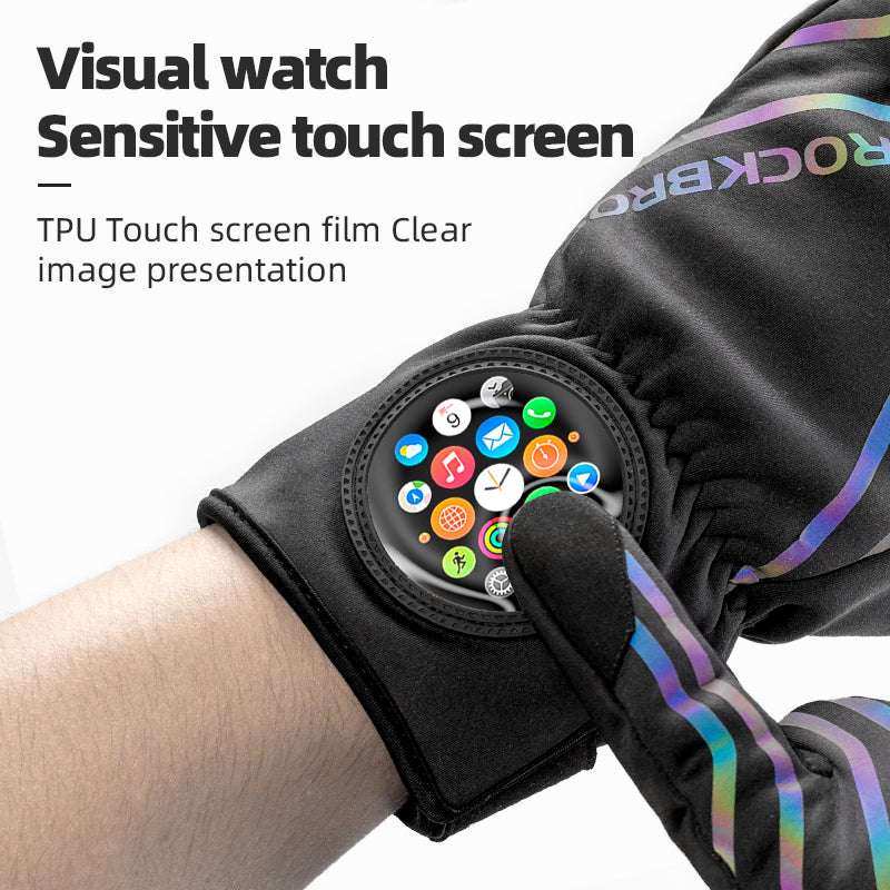 Cycling Gloves Full Finger Warmth Motorcycle Male Reflective Touch Screen