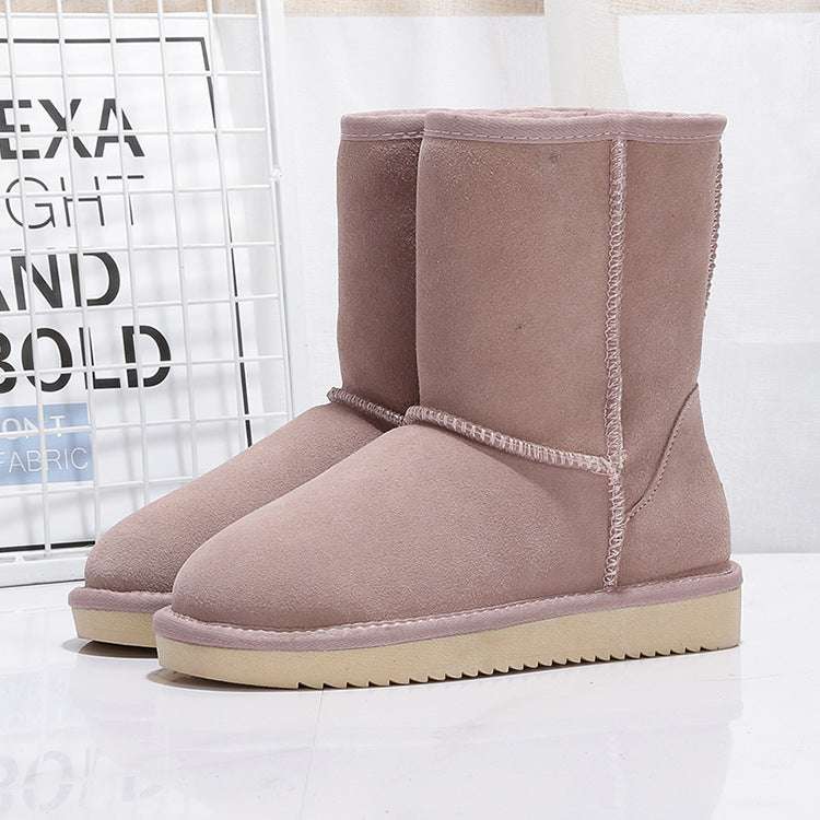 Middle Tube Plus Velvet Warm  Boots Student Cotton Shoes - globaltradeleader