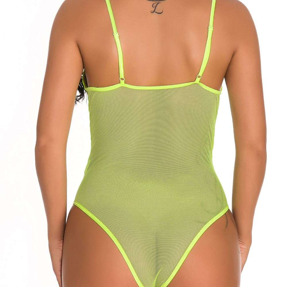 Women's Mesh Lace Sling Bodysuit