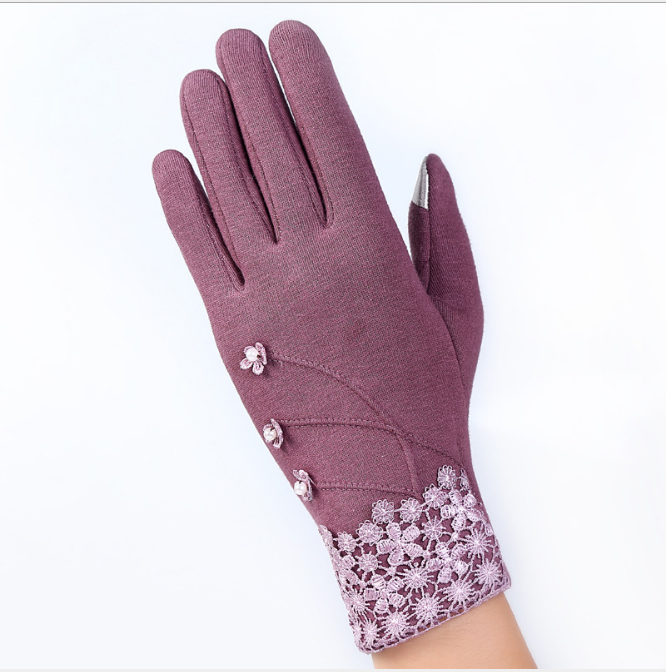 Touch screen ladies winter gloves outdoor sports cycling driving warm gloves not falling velvet gloves