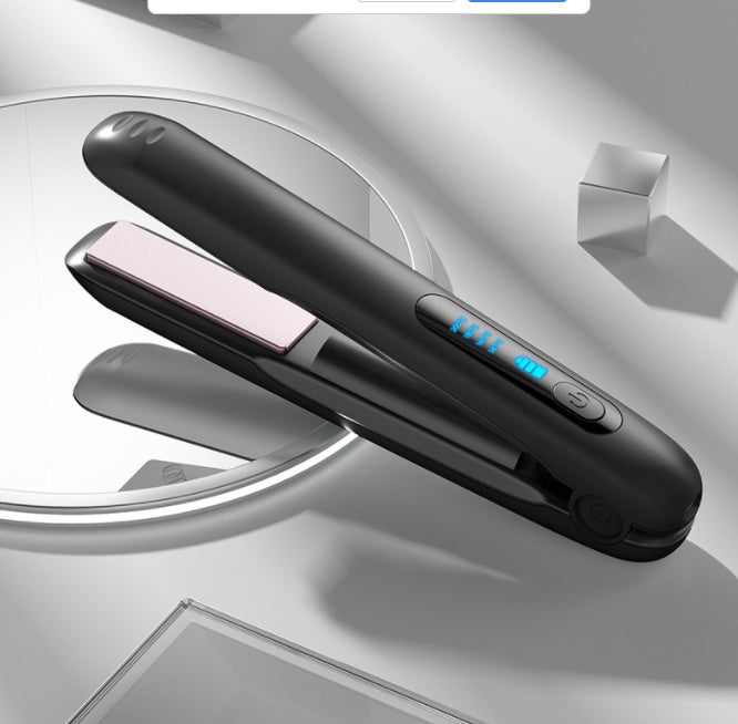 Wireless Hair Straightener Flat Iron Mini 2 IN 1 Roller USB 5000mAh Max 200 Degree Portable Cordless Curler 4 Levels Dry And Wet Uses - globaltradeleader