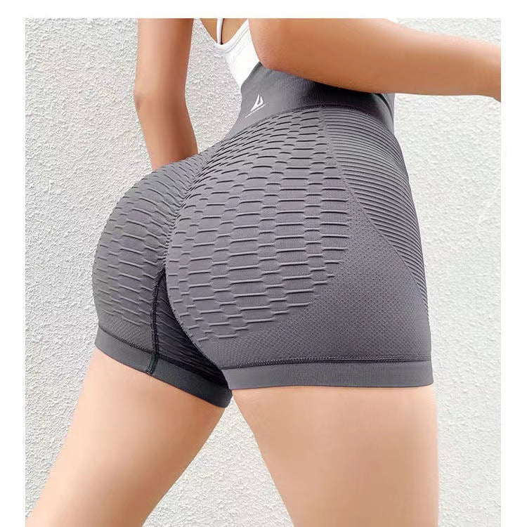 Grid Design Shorts Gym Yoga High Waist Fitness Sports Pants Women - globaltradeleader