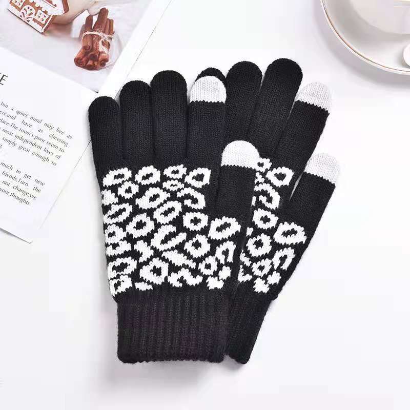 Winter Touch Screen Gloves Knitted Jacquard Men's And Women's Fingers - globaltradeleader