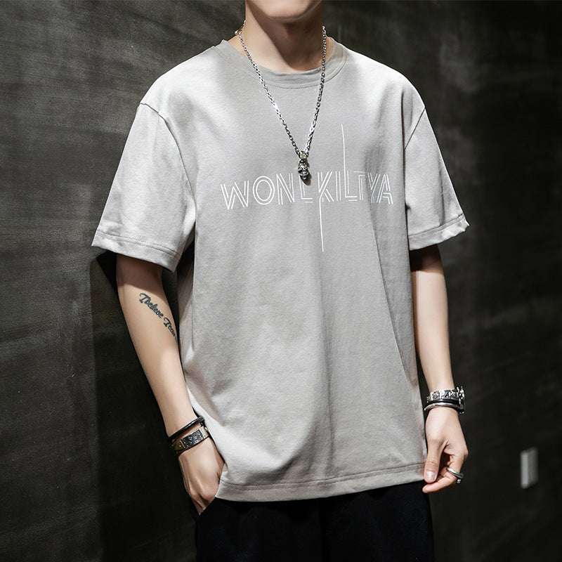 Letter printed men's short sleeve T-shirt - globaltradeleader