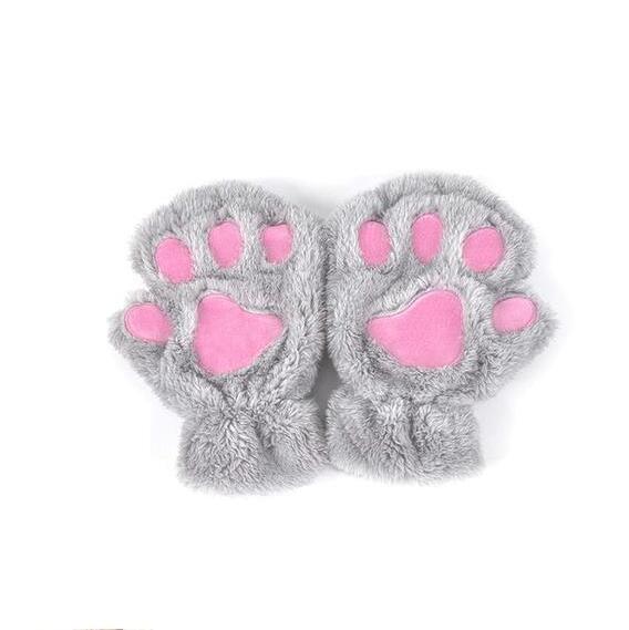 Winter Lovely Half Cover Paw Bear Cat Claw Gloves Short Finger - globaltradeleader