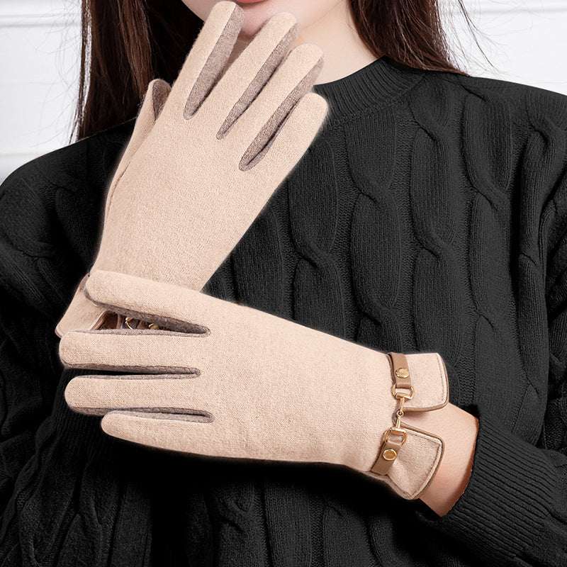 New Women's Autumn And Winter Cashmere Gloves - globaltradeleader