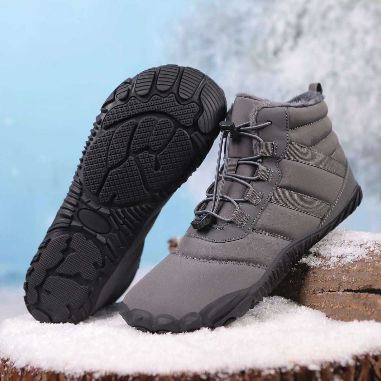 Five Fingers Non-slip Snow Boots Waterproof Velvet Warm Men And Women Outdoor Hiking Shoes - globaltradeleader