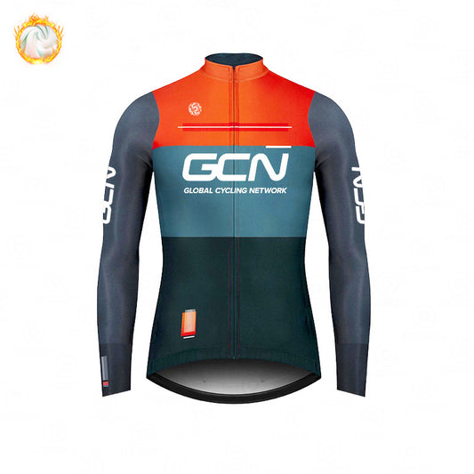 GCN Fleece Long Sleeve Cycling Jersey Cycling Jersey Running MTB Winter New Series