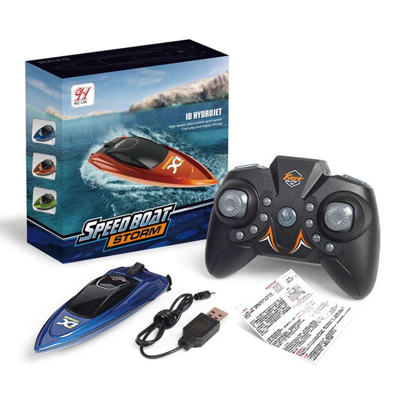 Children's Mini Remote Control Boat Electric Speedboat Playing In The Water In Summer