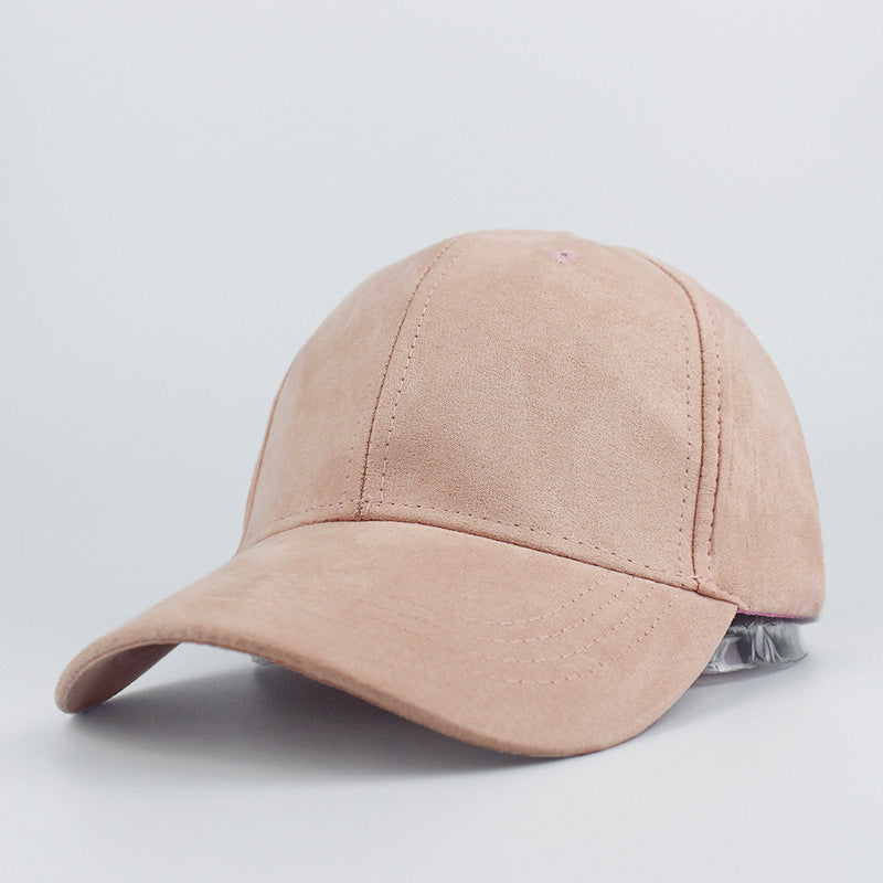 Suede Baseball Hat Solid Color Peaked Hat Black Brown Summer Sun Hat - globaltradeleader