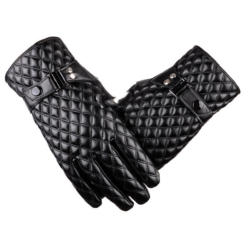 Men's Touch Screen Leather Gloves Cold Protection In Autumn And Winter Rain-proof Thermal Plus Velvet - globaltradeleader