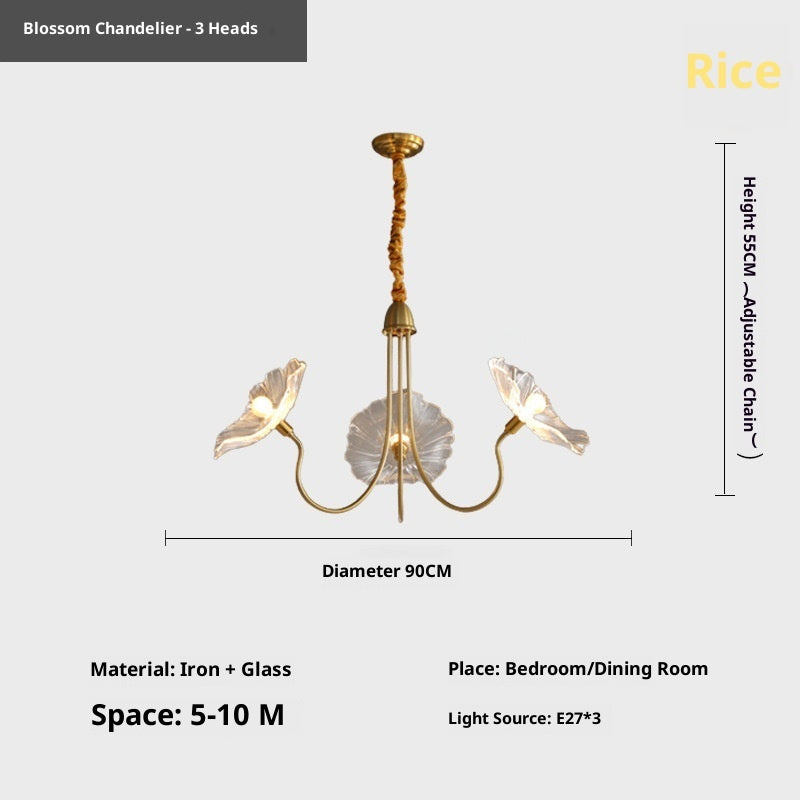 Modern Simple Home Glass Lotus Leaf Chandelier - globaltradeleader