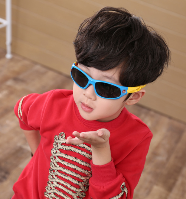 Silica gel riding sunglasses Outdoor boys and girls sunglasses Children's polarizing Sports Sunglasses