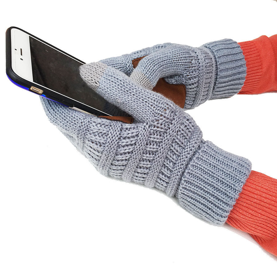 European And American Wool Knitted Turn-over Labeling Touch Screen Gloves - globaltradeleader