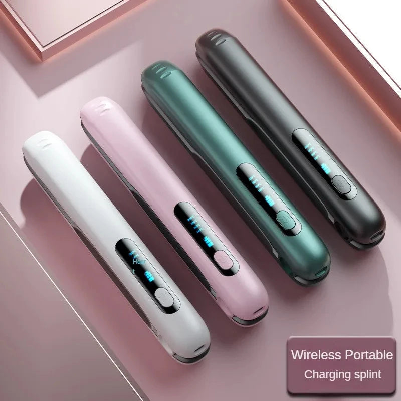 Wireless Hair Straightener Flat Iron Mini 2 IN 1 Roller USB 5000mAh Max 200 Degree Portable Cordless Curler 4 Levels Dry And Wet Uses - globaltradeleader