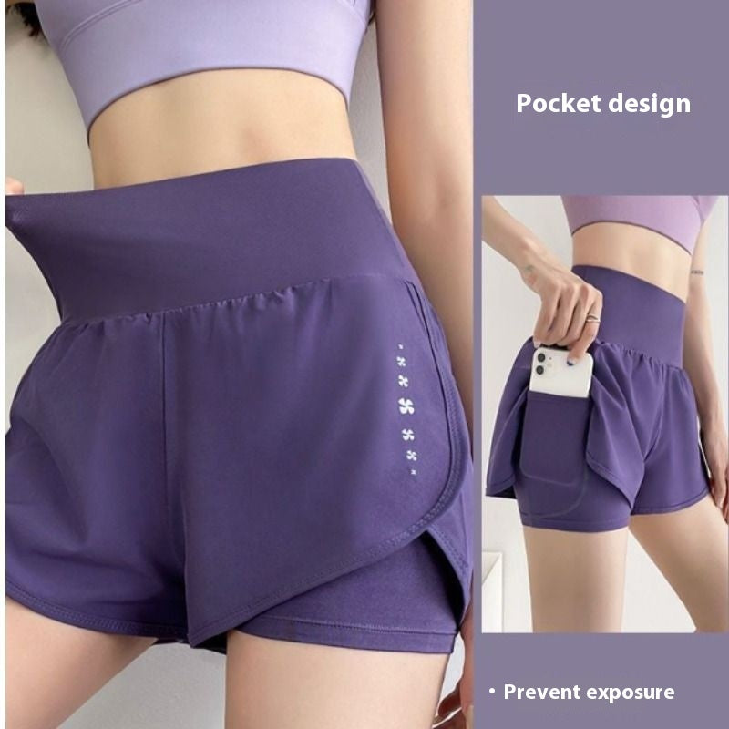 Women's Fitness Sports False Two-piece Suit Anti-exposure Shorts - globaltradeleader