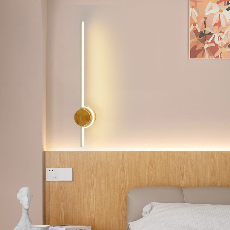Rubber Wood Strip Wall Bedroom Bedside Lamp - globaltradeleader