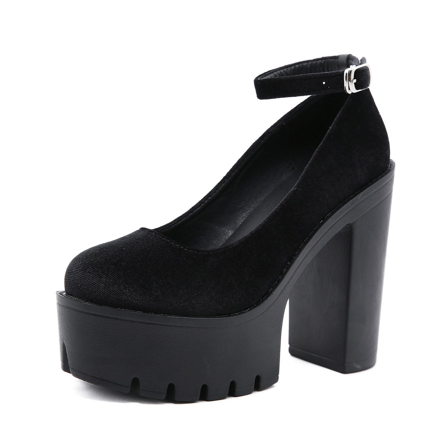 Plus Size Suede Women's Shoes Ankle-strap Buckle - globaltradeleader