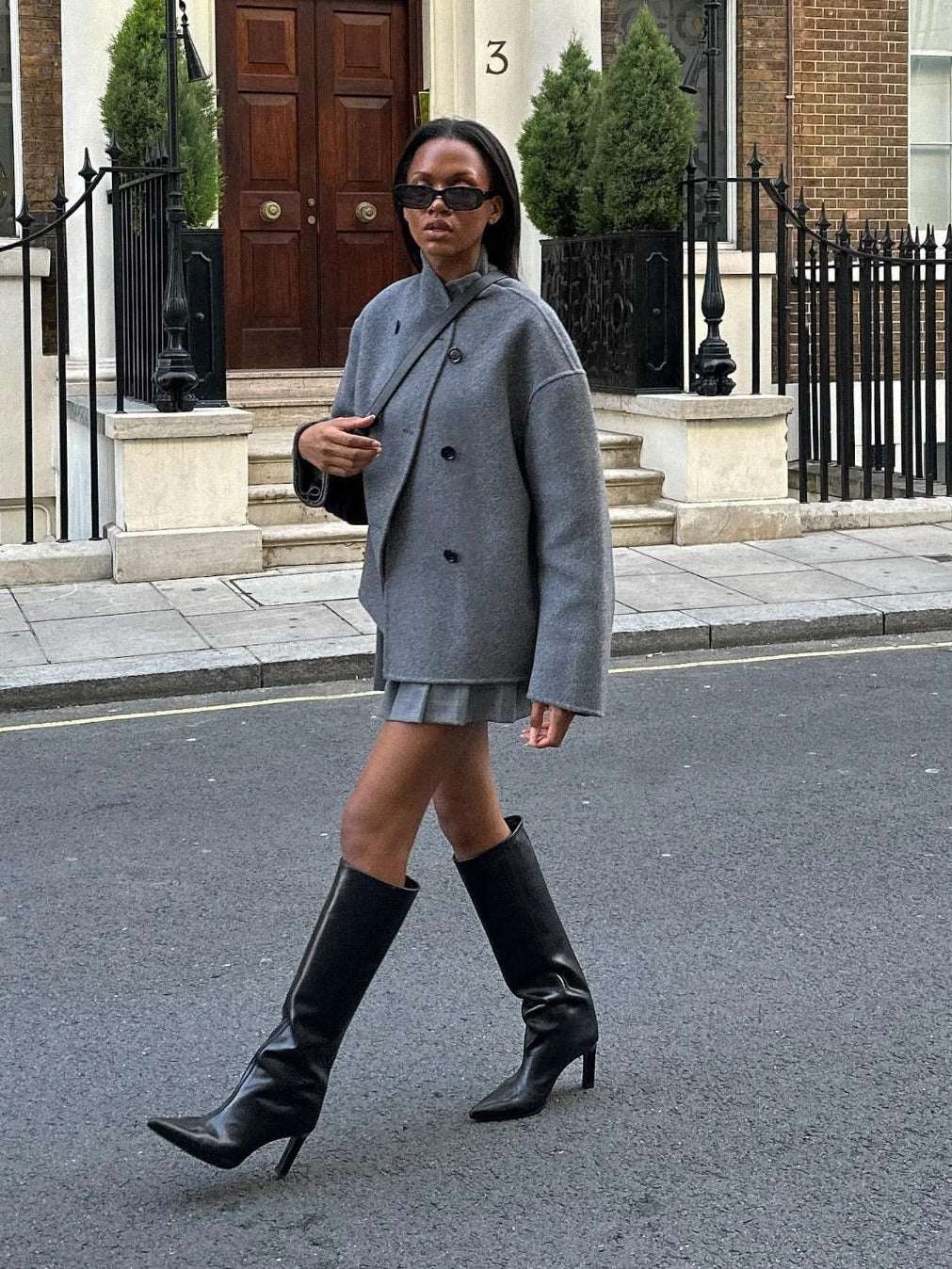 Short Double Breasted Solid Color Coat Casual Temperament British Top - globaltradeleader