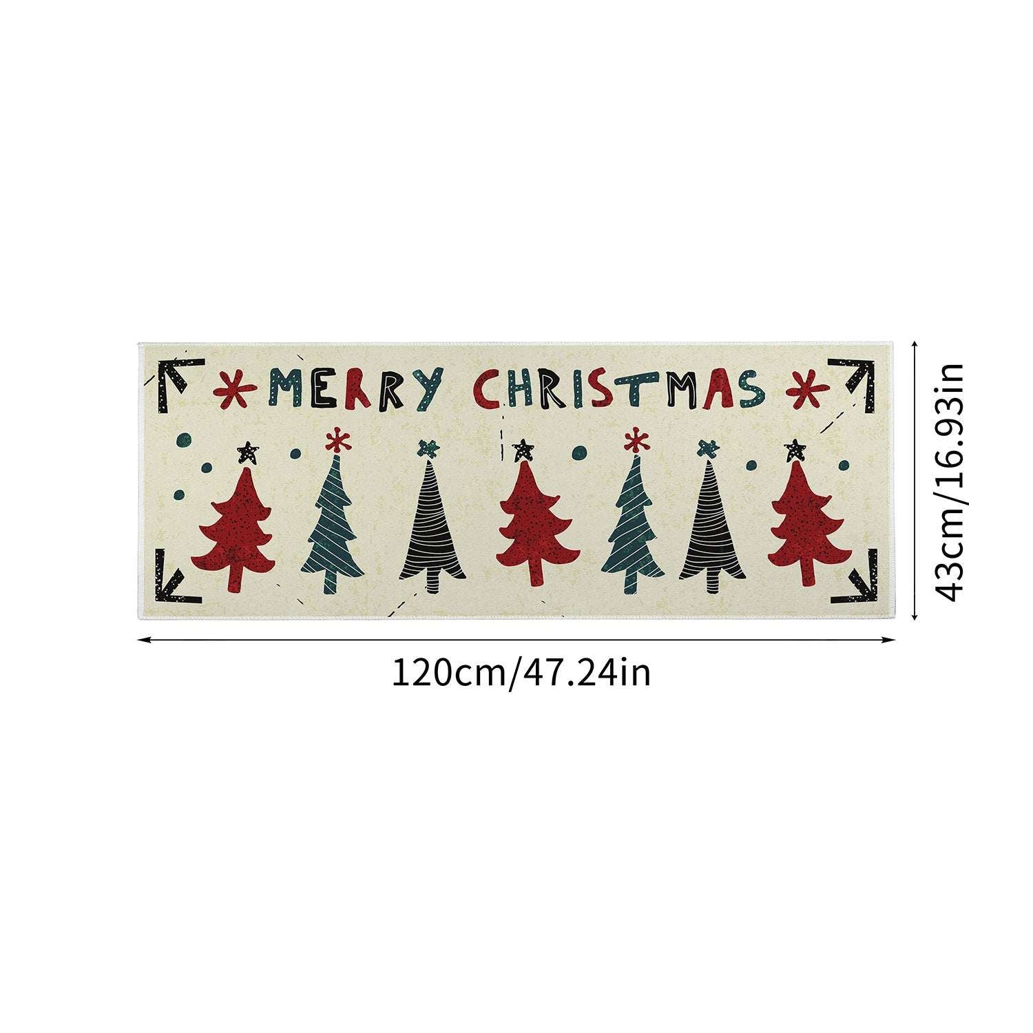 Household Christmas Tree Printing Kitchen Non-slip Mat