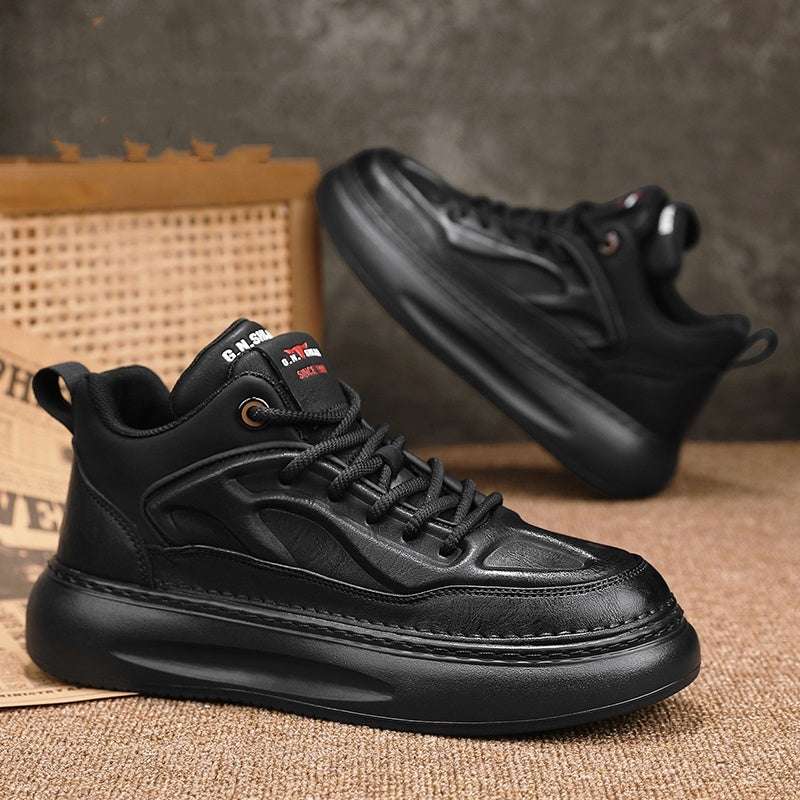 Autumn And Winter Cotton-padded Shoes With Velvet Leather Casual Shoes Men - globaltradeleader