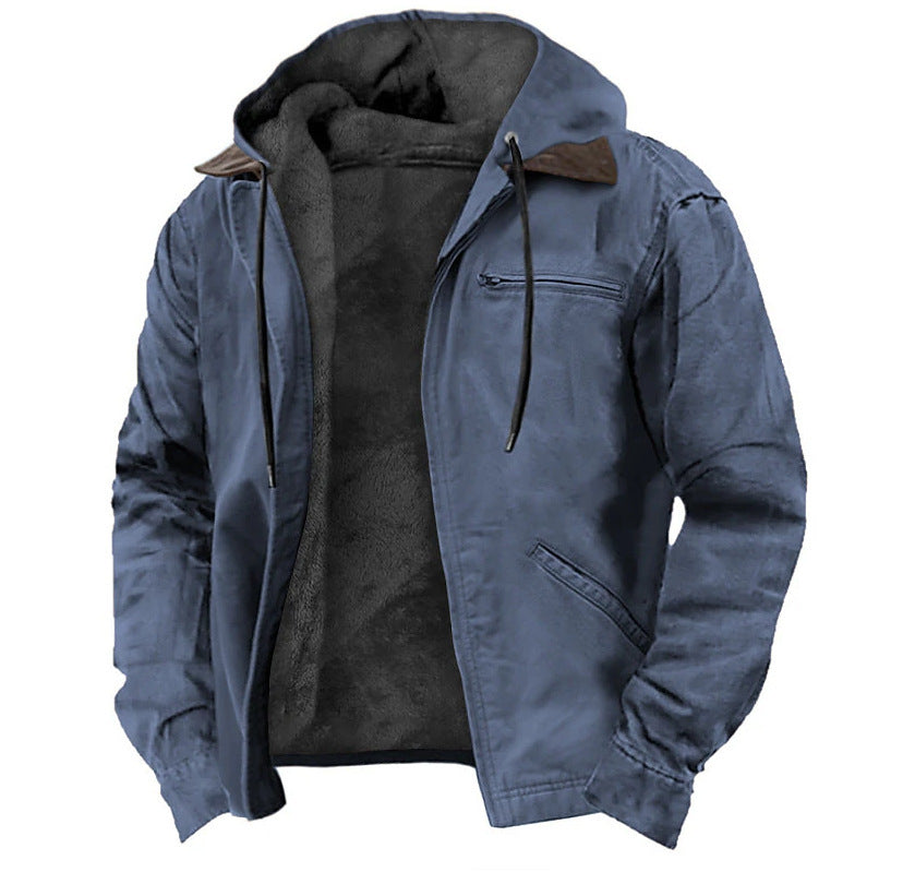 Multi-Color Digital Printing Hooded Sweater Brown Lining Cotton-padded Jacket - globaltradeleader