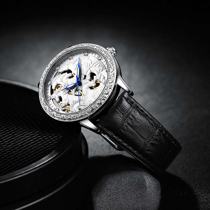 Fashion Hollowed-out Automatic Mechanical Waterproof Watch - globaltradeleader