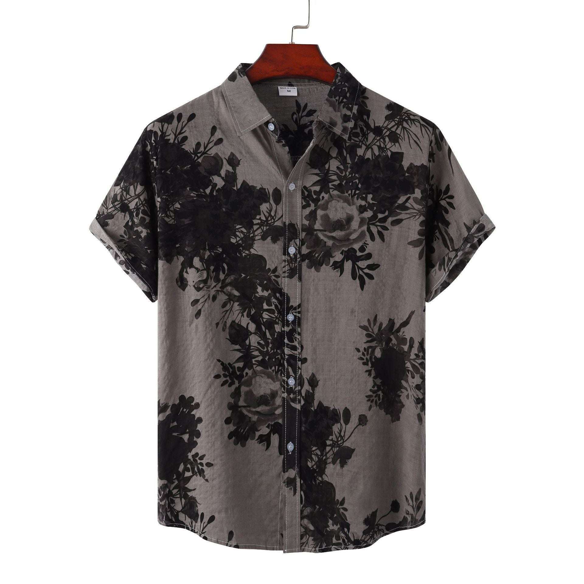 Floral Lapel Shirt For Men - globaltradeleader