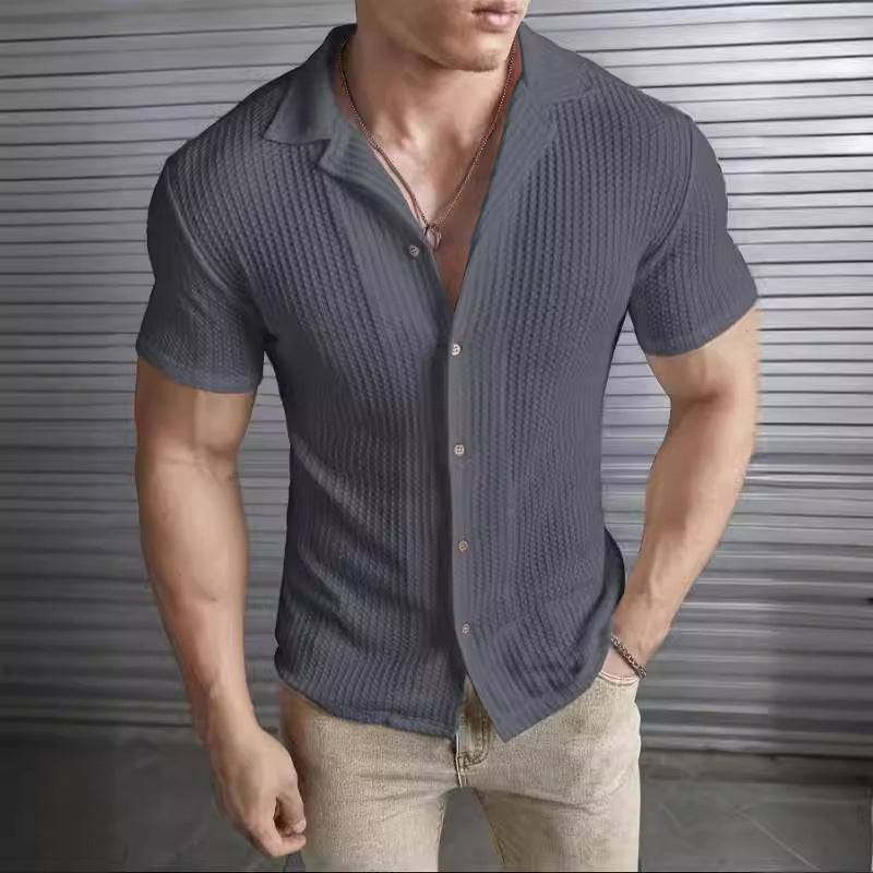 Fashion Casual Slim Top Short Sleeve Men - globaltradeleader