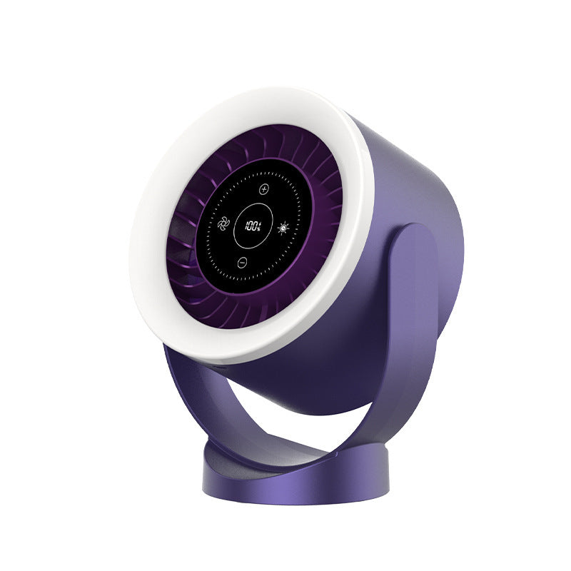 Desktop Adjustable Fan Light Rechargeable Wall Mount Table Fan Light Led Display Air Circulation Cooling USB Table Fan Light - globaltradeleader