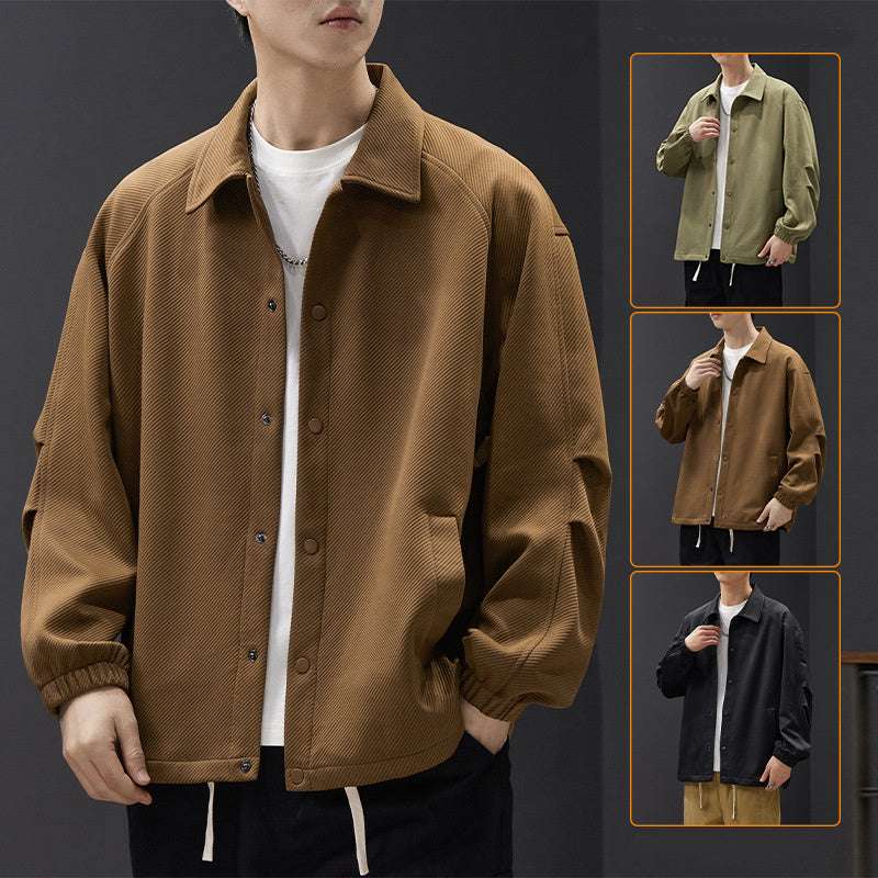 Casual Lapel Button Jacket Men Fashion Versatile Pocket Outwear Tops - globaltradeleader
