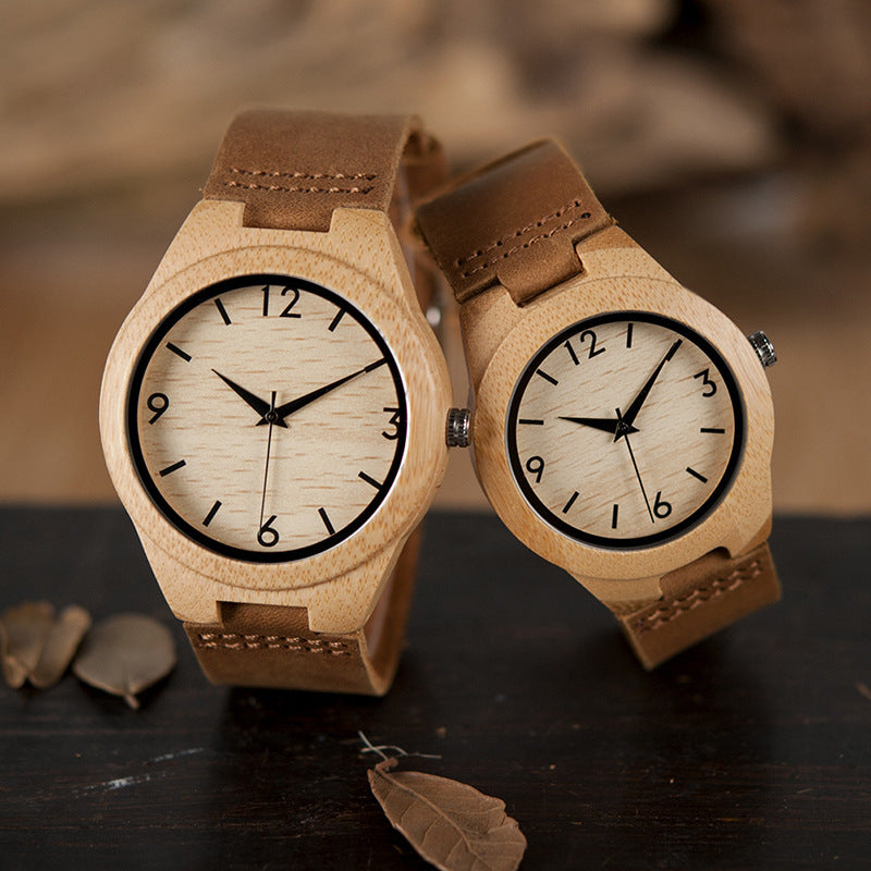 Wooden Watch Couple Bamboo - globaltradeleader