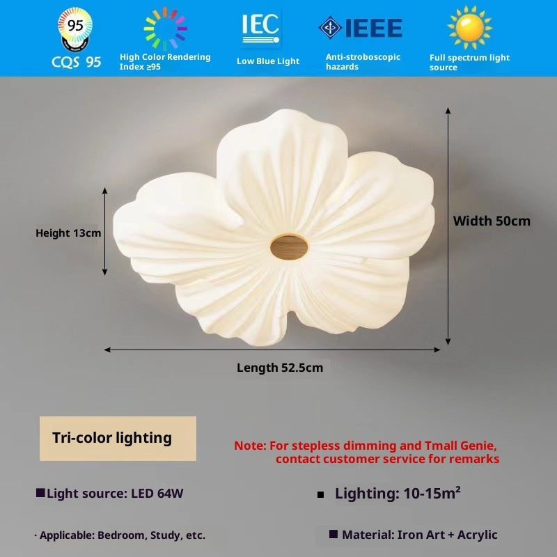 Flower Living Room Ceiling Lamp Cream Wind Petals - globaltradeleader