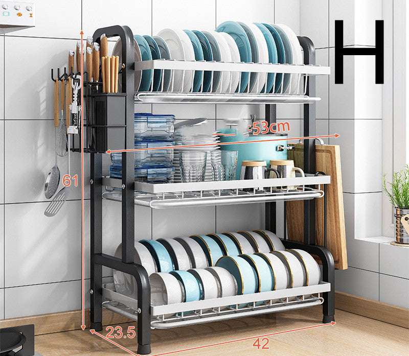 Kitchen Shelf Countertop Dish Drain Rack Small Household Dish Rack Cabinet Dish Storage Rack - globaltradeleader