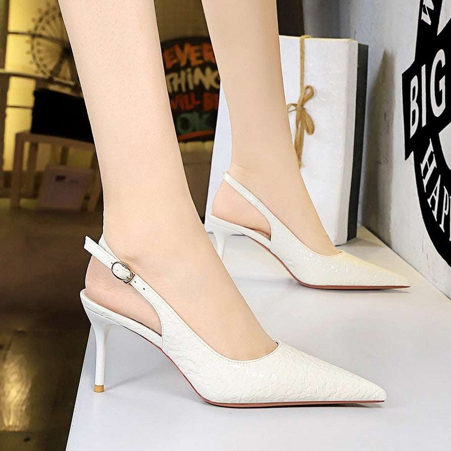Hollow High Heel Shoes Ladies Stiletto Heel Shallow Mouth Pointed Toe - globaltradeleader